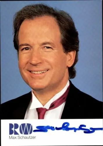 Autogrammkarte Moderator Max Schautzer, Portrait, Autogramm