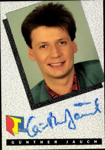 Autogrammkarte Moderator Günther Jauch, Portrait, Autogramm