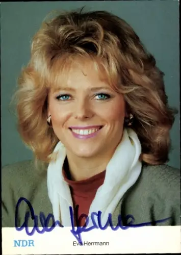 Autogrammkarte Moderatorin Eva Hermann, Portrait, Autogramm