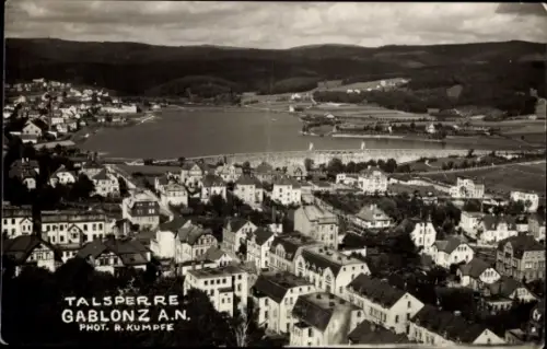 Foto Ak Jablonec nad Nisou Gablonz an der Neiße Region Reichenberg, Talsperre, Panorama