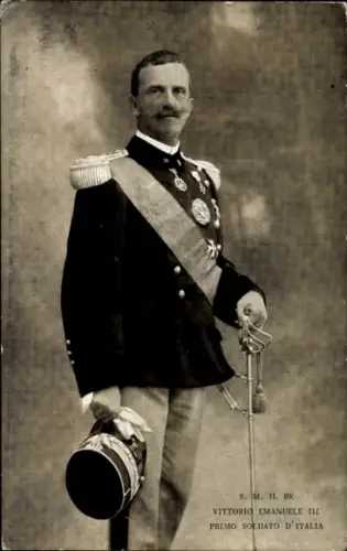 Ak König Vittorio Emanuele III. von Italien, Portrait