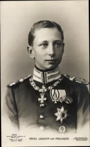 Ak Prinz Joachim von Preußen, Portrait in Uniform, Orden, Liersch 1855