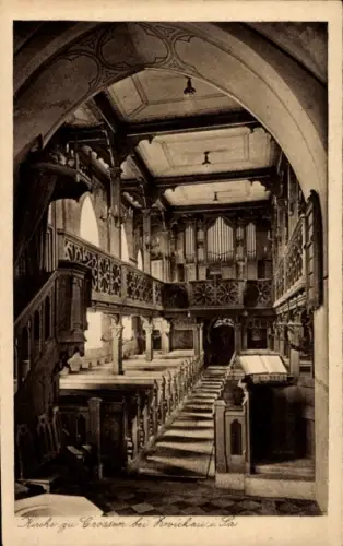 Ak Crossen Zwickau in Sachsen, Kircheninneres