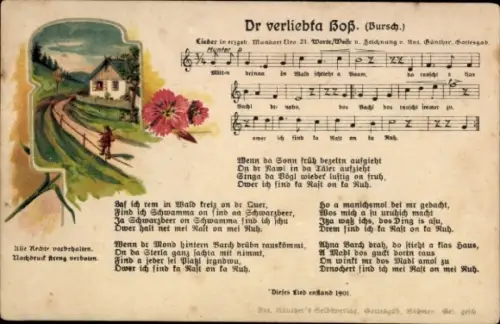 Lied Ak Günther, Anton, Dr verliebta Boß, Erzgebirgische Mundart Nr 21