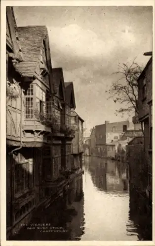 Ak Canterbury Kent England, Blick auf den Fluss Stour, alte Häuser, Wasseroberfläche, Canterbury