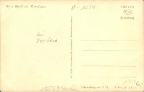Ak Hirschluch Storkow in der Mark, Kranzhaus