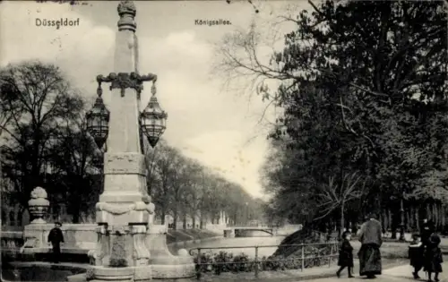 Ak Düsseldorf am Rhein, Königsallee, Laterne