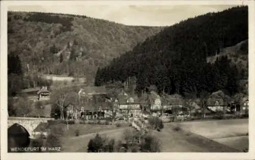 Ak Wendefurt Wendefurth Thale im Harz,  Landschaft, Gebäude, Brücke, Wald