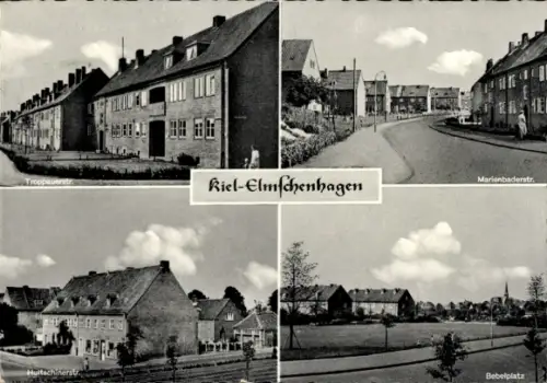 Ak Elmschenhagen Kiel, Bebelplatz, Marienbaderstraße, Troppauerstraße