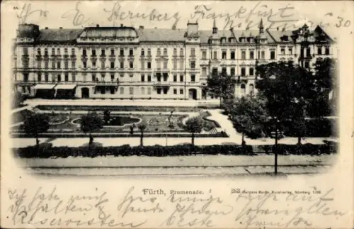 Ak Fürth in Mittelfranken Bayern, Promenade
