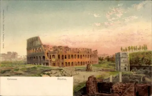 Ak Roma Rom Lazio, Kolossales Bauwerk, Colosseum,   Ruinen