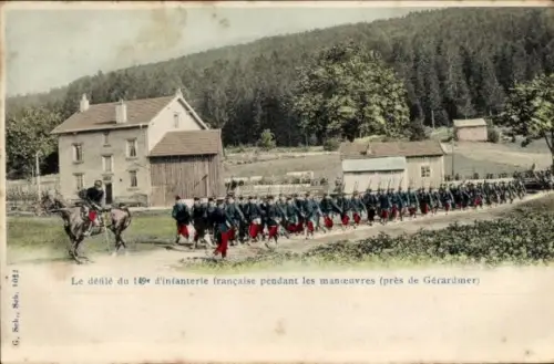 CPA Defile du 149er d'Infanterie francaise pendant les manoeuvres