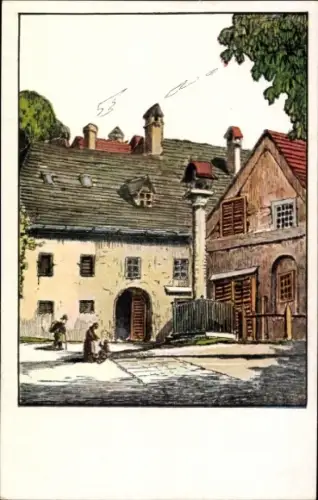 Künstler Ak Kasberger, Wels in Oberösterreich, Motiv aus der Ringstraße