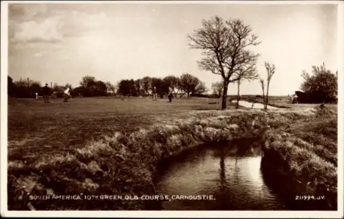 Ak Carnoustie Schottland, Golfplatz South America, 10th Green