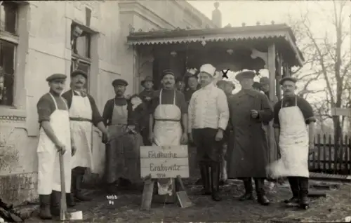 Foto Ak Grabowitz Kreis Konitz Westpreußen, Feldküche 1914