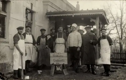 Foto Ak Grabowitz Kreis Konitz Westpreußen, Feldküche 1914