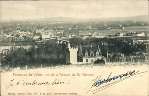 CPA Vésinet Yvelines, Panorama pris de la Terrasse de St. Germain