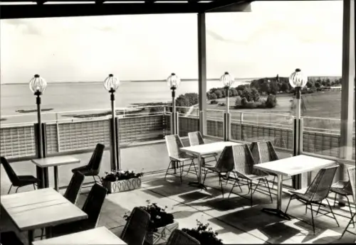 Ak Klink Waren Müritz Mecklenburg Vorpommern, Erholungsheim Hermann Warnke, Dachcafé, Terrasse