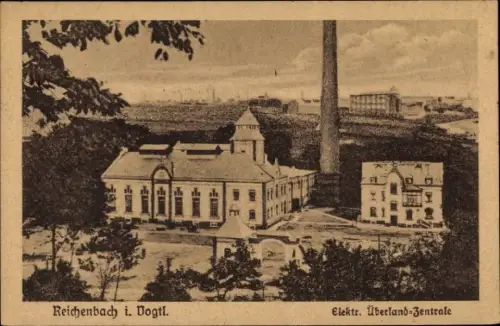 Ak Reichenbach im Vogtland, Elektrische Überland Zentrale