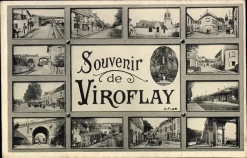 Ak Viroflay Yvelines, Souvenir de  verschiedene Ansichten, Schwarz-Weiß-Fotos