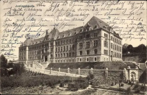 Ak Tübingen am Neckar, Justizgebäude