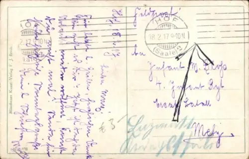 Künstler Ak Müller, M., Landschaft mit Rehen und Enten