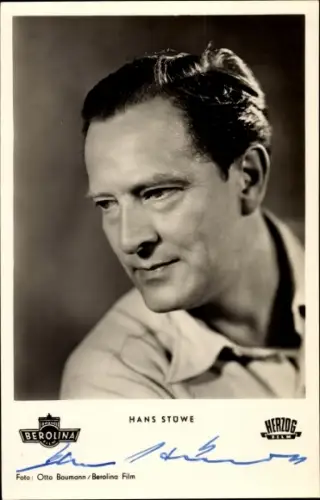 Ak Schauspieler Hans Stüwe, Portrait, Herzog Film, Berolina, Autogramm
