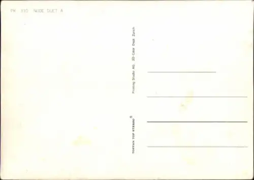 3-D Ak Zwei nackte Frauen, Bikini, Bademantel