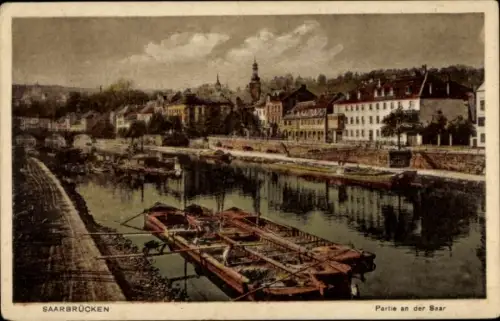 Ak Saarbrücken im Saarland, Partie an der Saar, Saarbrücken