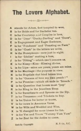 Ak The Lovers Alphabet, A stands for Adam, B is for Bride