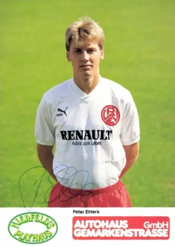 Autogrammkarte Fußballer Peter Ehlers, Rot Weiss Essen, Autogramm