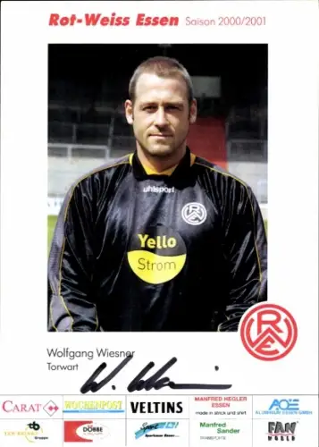Autogrammkarte Fußballer Wolfgang Wiesner, Rot Weiss Essen, Autogramm
