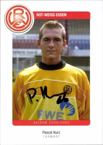 Autogrammkarte Fußballer Pascal Kurz, Rot Weiss Essen, Autogramm