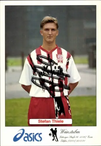 Autogrammkarte Fußballer Stefan Thiele, Rot Weiss Essen, Autogramm