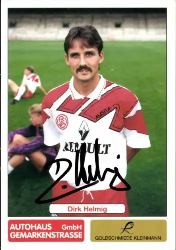 Autogrammkarte Dirk Helmig, Rot Weiss Essen, Portrait, Autogramm