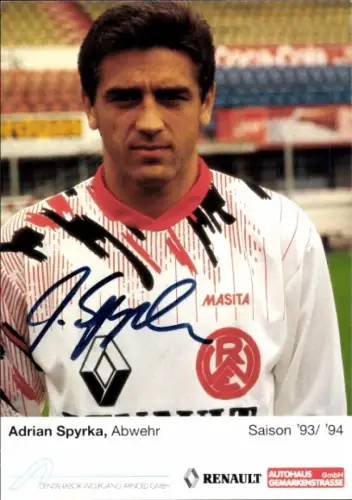 Autogrammkarte Fußballer Adrian Spyrka, Rot Weiss Essen, Autogramm