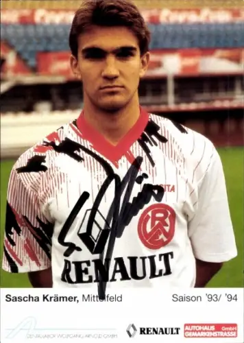 Autogrammkarte Fußballer Sascha Krämer, Rot Weiss Essen, Autogramm