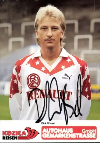 Autogrammkarte Fußballer Dirk Wissel, Rot Weiss Essen, Autogramm
