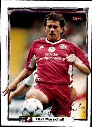Autogrammkarte Fußballer Olaf Marschall, 1. FC Kaiserslautern, Autogramm