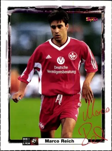 Autogrammkarte Fußballer Marco Reich, 1. FC Kaiserslautern, Autogramm