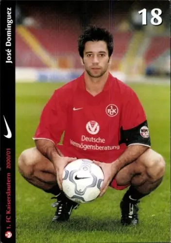 Autogrammkarte Fußballer José Dominguez, 1. FC Kaiserslautern, Autogramm
