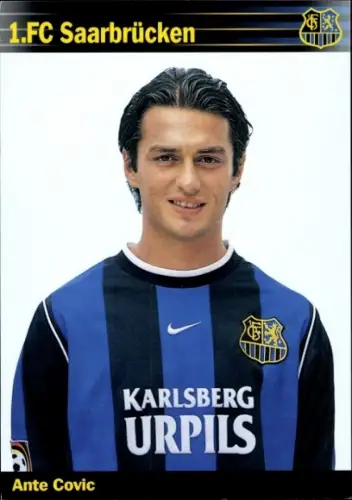 Autogrammkarte Fußballer Ante Covic, 1. FC Saarbrücken,  Autogramm