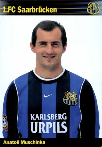 Autogrammkarte Fußballer Anatoli Muschinka, 1. FC Saarbrücken,  Autogramm