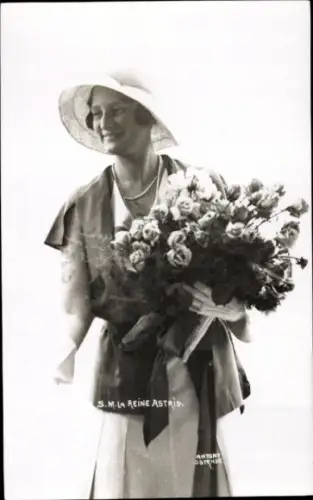 Ak Königin Astrid, Astrid von Schweden, Portrait