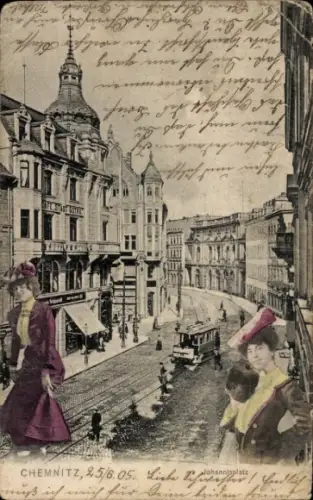 Ak Chemnitz in Sachsen, Johannisplatz