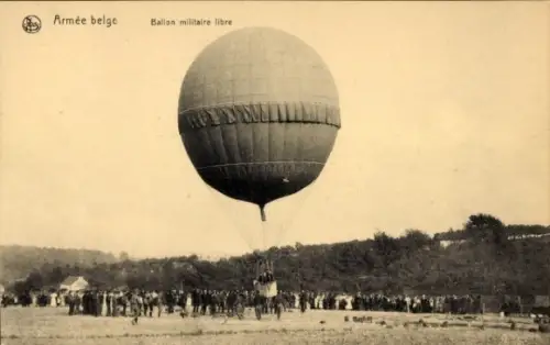 Ak Belgische Armee, Militär-Freiballon