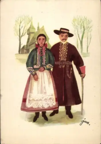 Künstler Ak Szancer, J. M., Stroje ludowe Rzeszowskie