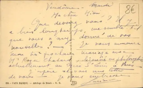 CPA Pays Basque, Attelage de Boeufs