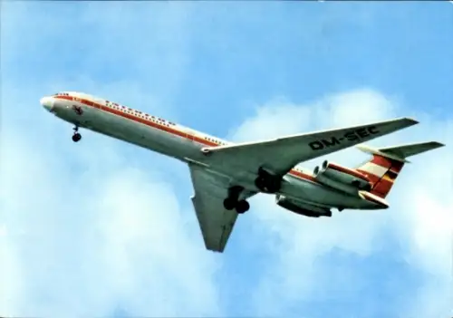 Ak Passagierflugzeug Iljuschin IL-62, Interflug, Turbinenluftstrahlverkehrsflugzeug, DM SEC