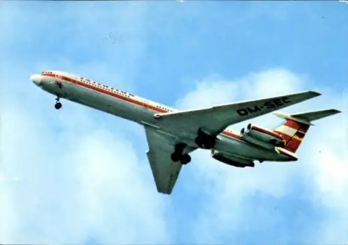 Ak Passagierflugzeug Iljuschin IL-62, Interflug, Turbinenluftstrahlverkehrsflugzeug, DM SEC